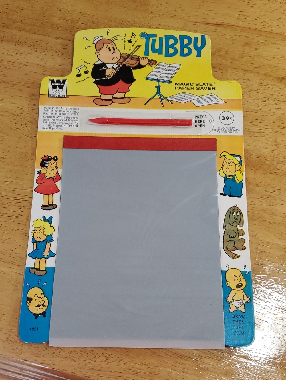 Vintage Tubby Red Magic Slate Paper Saver by